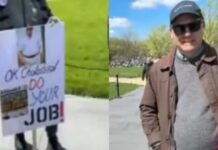 Acosta Bursts into Laughter Over Protester’s ‘Kill Trump’ Sign