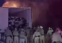 Footage Shows 39 Smuggled People Rescued from Burning Trafficking Trailer