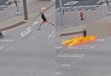 Shocking footage: Molotov attacker ignites wheelchair user outside Oklahoma City police headquarters